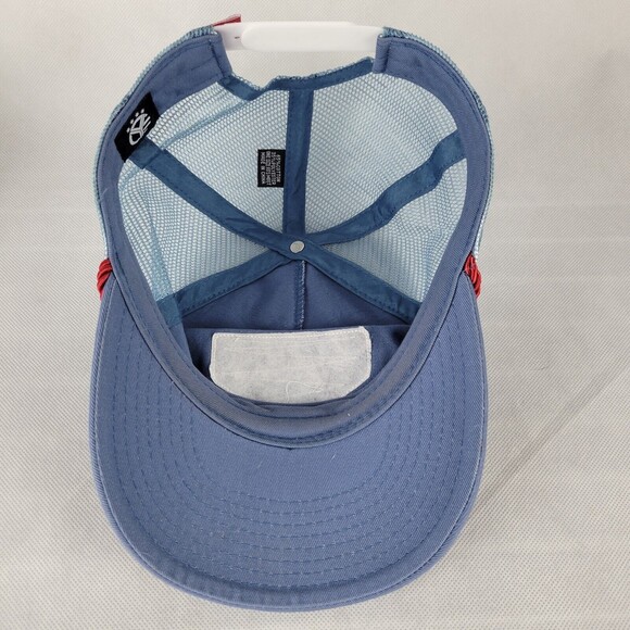 Whiskey Riff Retro Patch Snapback Trucker Rope Hat Blue Red White - Picture 7 of 10